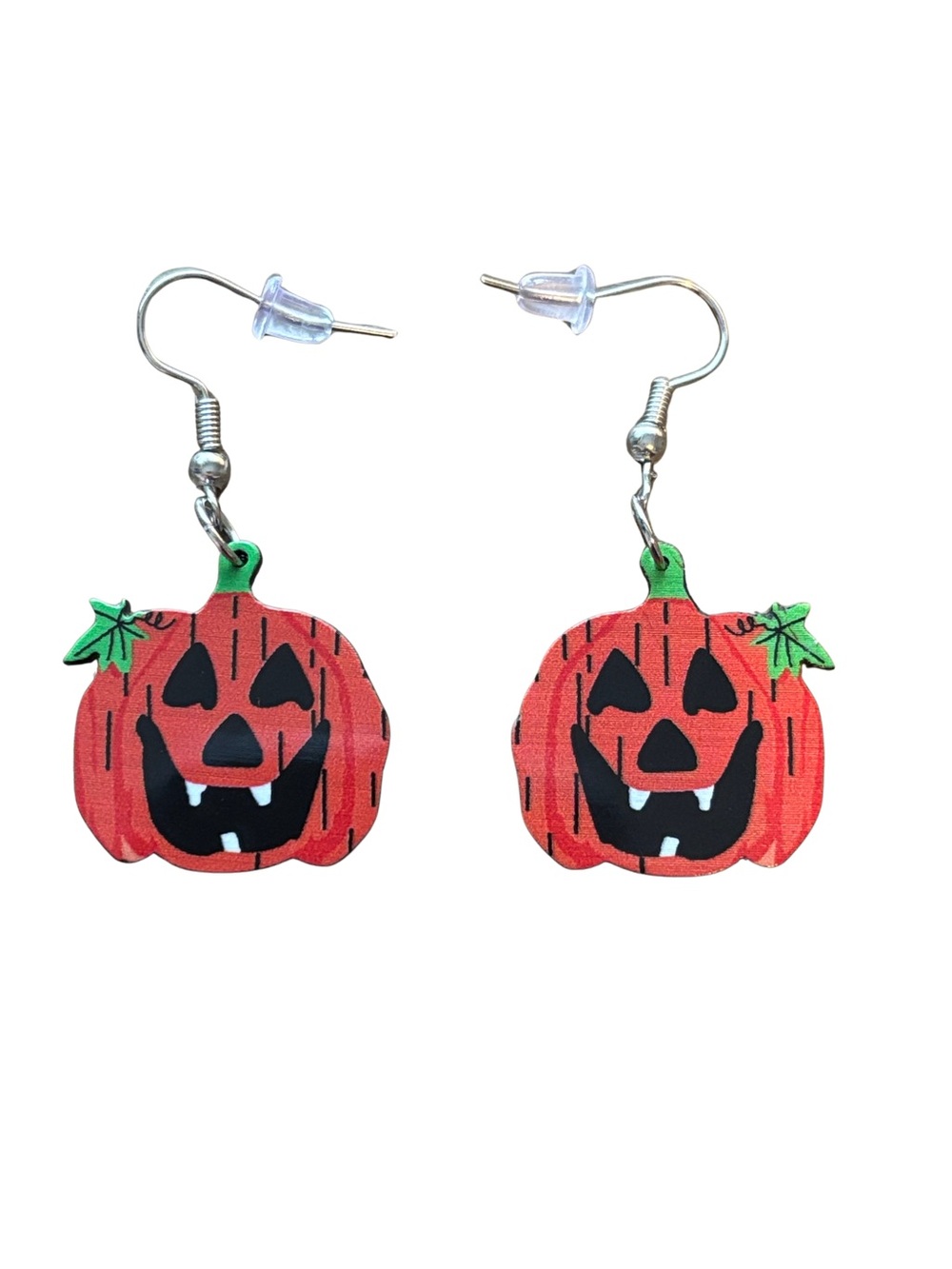 Pumpkin Jack-O'-Lantern Dangle Earrings for Halloween NEW Stainless Steel